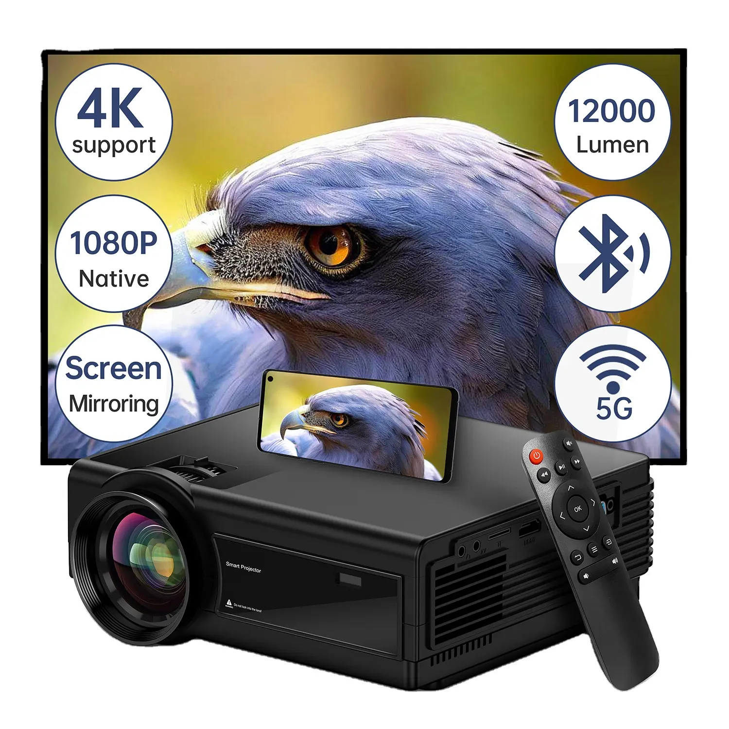 Projecteurs LCD à puce Full HD L36P Native 4K 1080P Carte noire Mini Micro Beamer OEM ODM Lumens élevés Home cinéma cinéma