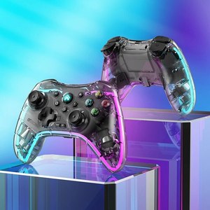 S03透明な調整可能なRGBグレアライト2.4GBluetoothゲームパッドコントローラー (スイッチPC用) Android V3IOSワイヤレスエリートハンドル - Product Image 2