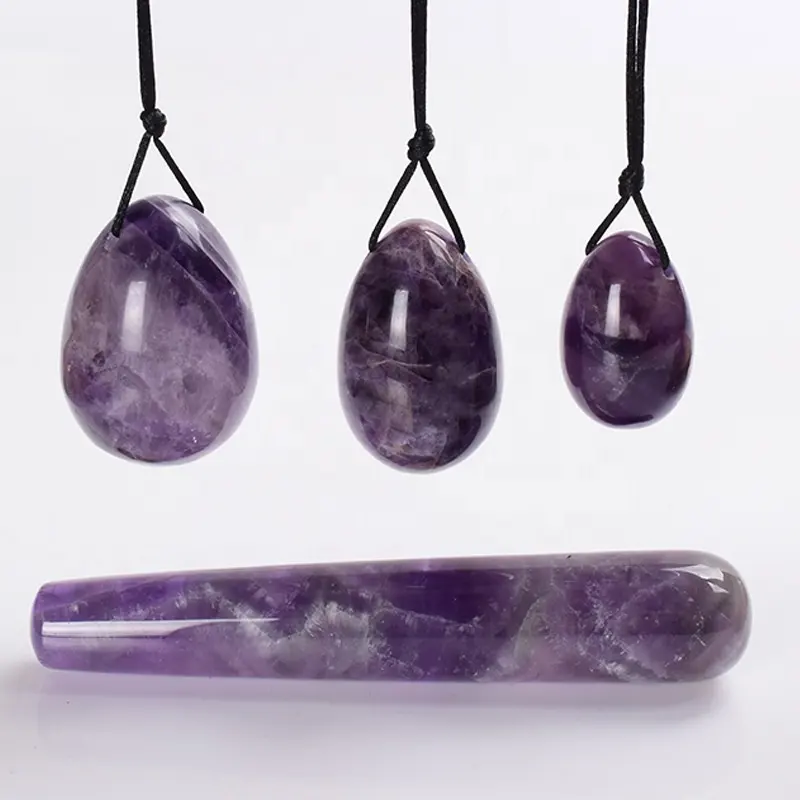 Jeu de 4 pièces baguette de massage en quartz obsidienne rose pour œuf de vulve de guérison naturelle gode en cristal pour boîte de baguettes yoni en cristal