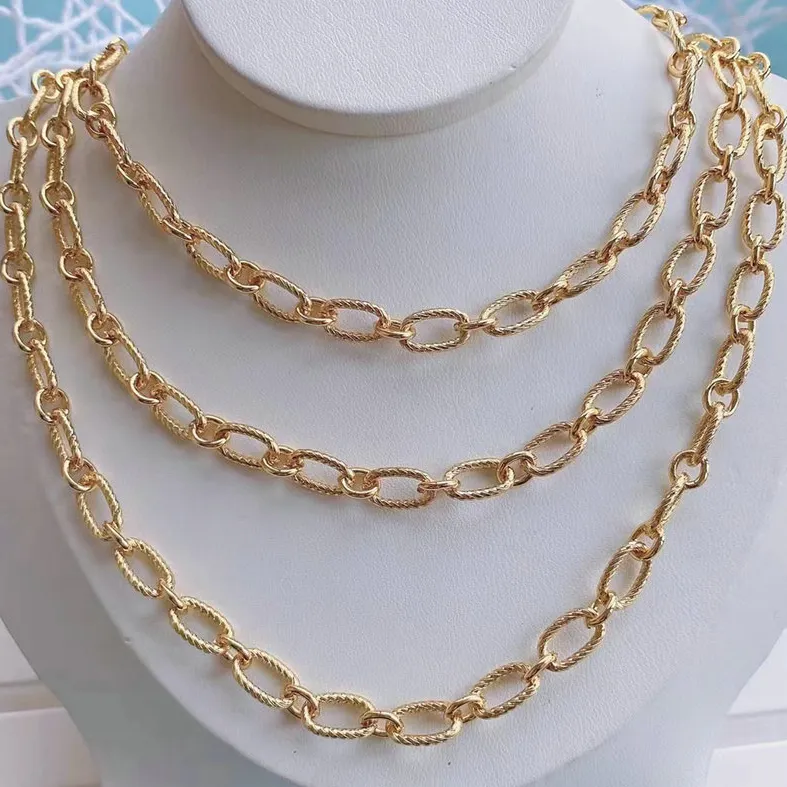 Groothandel Luxe 18K Vergulde Messing Schakel Ketting Hot Selling O Chain Link Voor Sieraden Maken