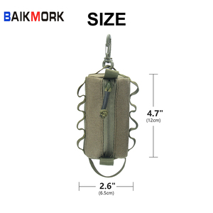 Tactical Mini <strong>Key</strong> Holder Men Small Pocket Zipper Webbing Cylinder Wallets Earphone Coin <strong>Key</strong> Chain Coin EDC <strong>Pouch</strong> - Product Image 4