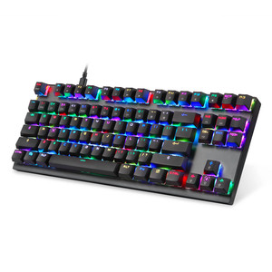 Teclado pequeño personalizado de fábrica, 87 teclas, Rosa, con cable, mecánico, RGB, translúcido, idioma ruso, para videojuegos - Product Image 2