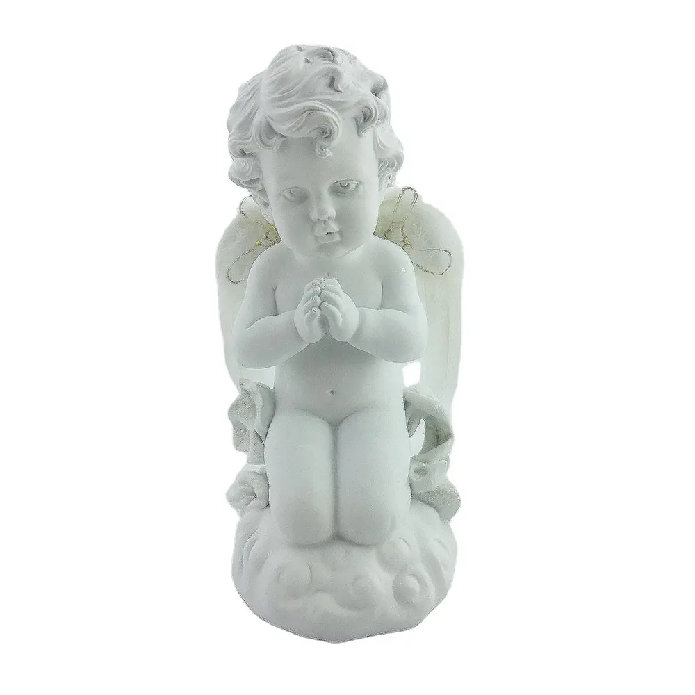 Enfeite de estátua cherub cor branca para decoração de interiores