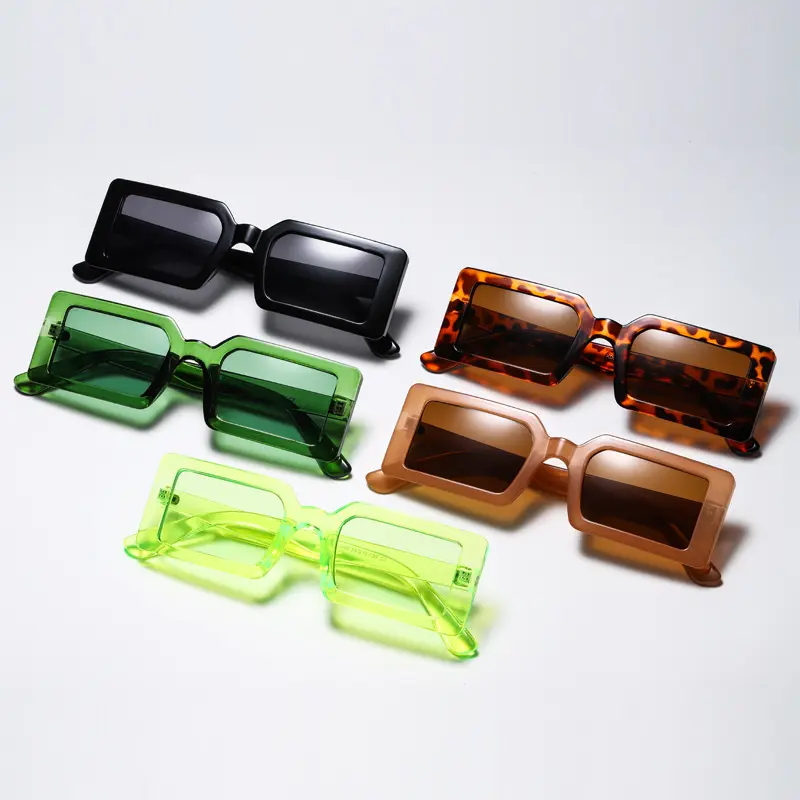 2021 인기있는 패션 저렴한 여성 작은 사각형 선글라스 캔디 컬러 음영 UV400 사각형 선글라스