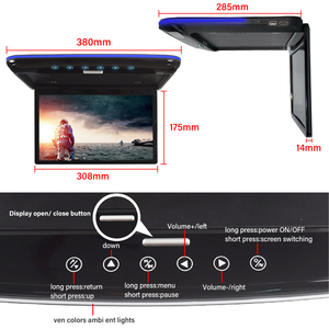 Reproductor de vídeo HD de 13,3 pulgadas, pantalla LCD, Monitor de coche abatible con altavoz estéreo incorporado con salida de Audio USB TF FM para coche Universal - Product Image 5