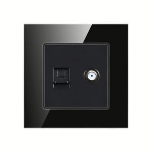 White 86 Type Wall <strong>Network</strong> Cable Switch Socket Household Wired Closed Circuit Tv and Optical Fiber <strong>Network</strong> Panel Tv <strong>Computer</strong> - Product Image 2