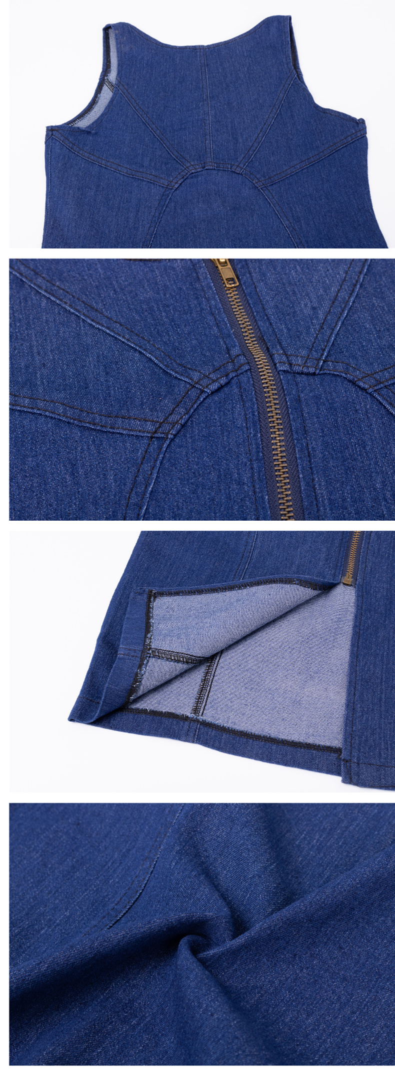 New Fashion Women's Slim Bodycon Zipper Mini Denim Jeans Dresses Ladies