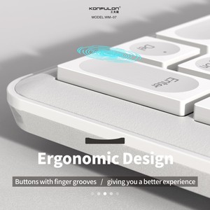 Juego de teclado y ratón inalámbrico ergonómico en forma de chocolate de calidad superior con batería reemplazable - Product Image 6
