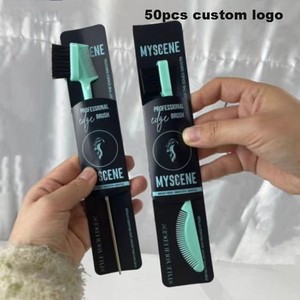 3 in 1 saç kenar kontrol fırçası ve tarak seti özel özel etiket logosu ambalaj zarif - Product Image 3
