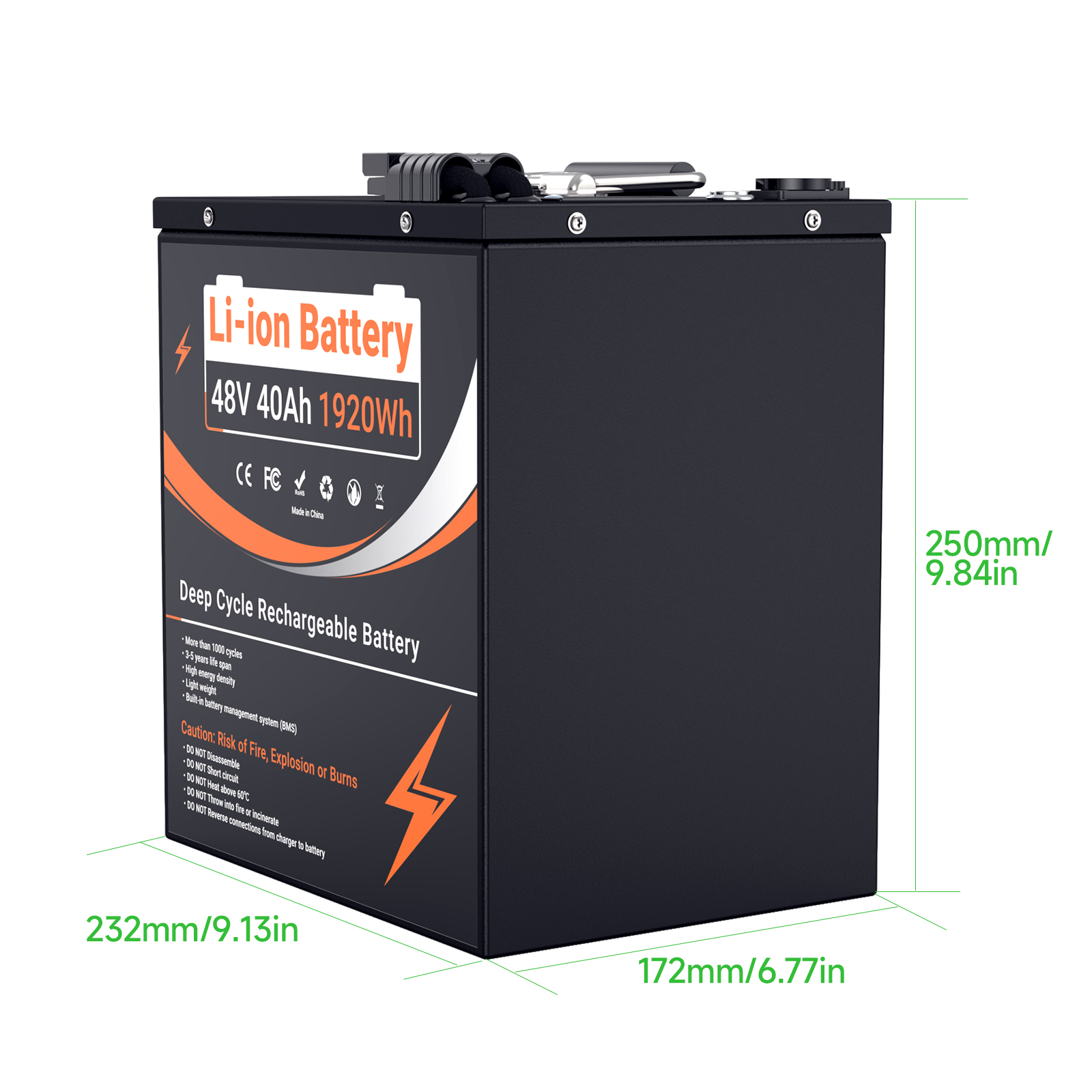 48V 40Ah พร้อม BMS 50A และเครื่องชาร์จ 5A