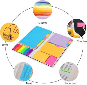 Recyclable <strong>Memo</strong> Pads Sticky Notes Set Multi-colored Divider Self-Stick Notes Pads Bundle Prioritize with Color <strong>Coding</strong> - Product Image 5