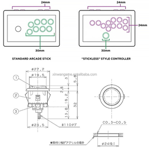 ปุ่มกดแบบดั้งเดิม SANWA obsf 24มม. 30มม. กระดุมพลาสติกกลมสำหรับ PS4พีซีสำหรับ Xbox hitbox เครื่องเล่นเกมดันเหรียญ - Product Image 6