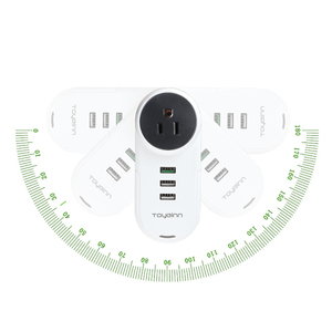 美国ETL壁挂式1交流插座认证旋转电源插座，带QC3.0 USB充电器 - Product Image 3