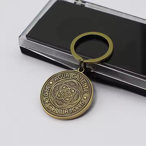スプリットリング付きヴィンテージ無地真鍮キーリング | 手作り銅合金キーホルダーギフト & アクセサリー - Product Image 5