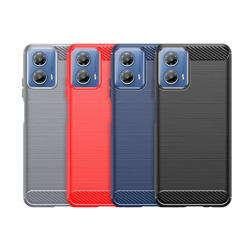 Casing ponsel silikon untuk Moto G34, Cover ponsel lembut Tpu warna-warni Matte cangkang Pc 360 Cover penuh