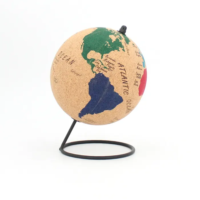 Factory direct Primary color printing without longitude and latitude lines no American Australian lines English cork globe