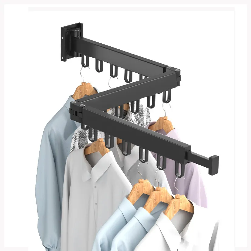 587SY Folding extendable Thread Clothes Rack Clothing Hanging Rack Aluminium Clothes Hanging
