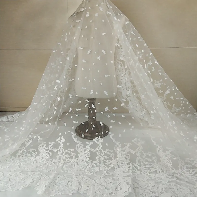 Большая брендовая модная свадебная кружевная ткань с вышивкой