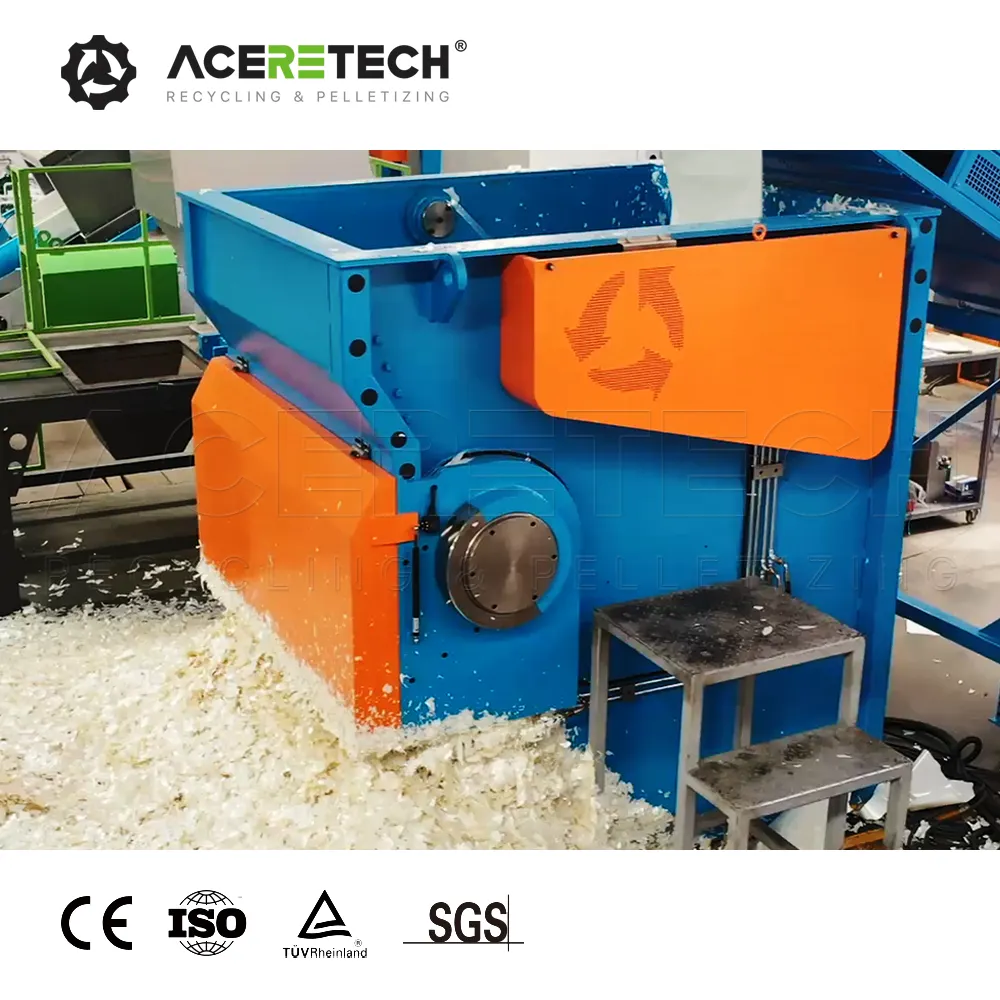 Aceretech hs1200 chất thải nhựa trục đơn PP/PE công nghiệp phim tái chế Shredder với giá nhà máy