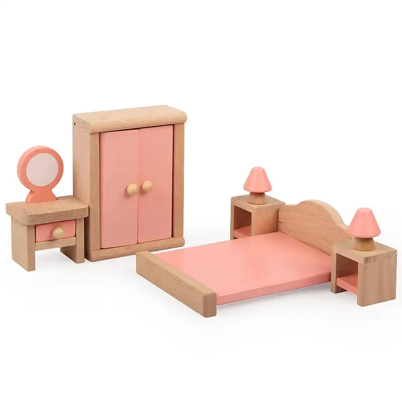 Mini Kit de casa de muñecas, muebles en miniatura, casa de muñecas de madera con accesorios, Juguetes