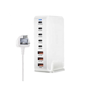 Yeni stil 268W GaN şarj 8 in 1 Usb C masaüstü aile birden fazla cihaz için telefon şarj istasyonu şarj portu ab/abd/AU - Product Image 4