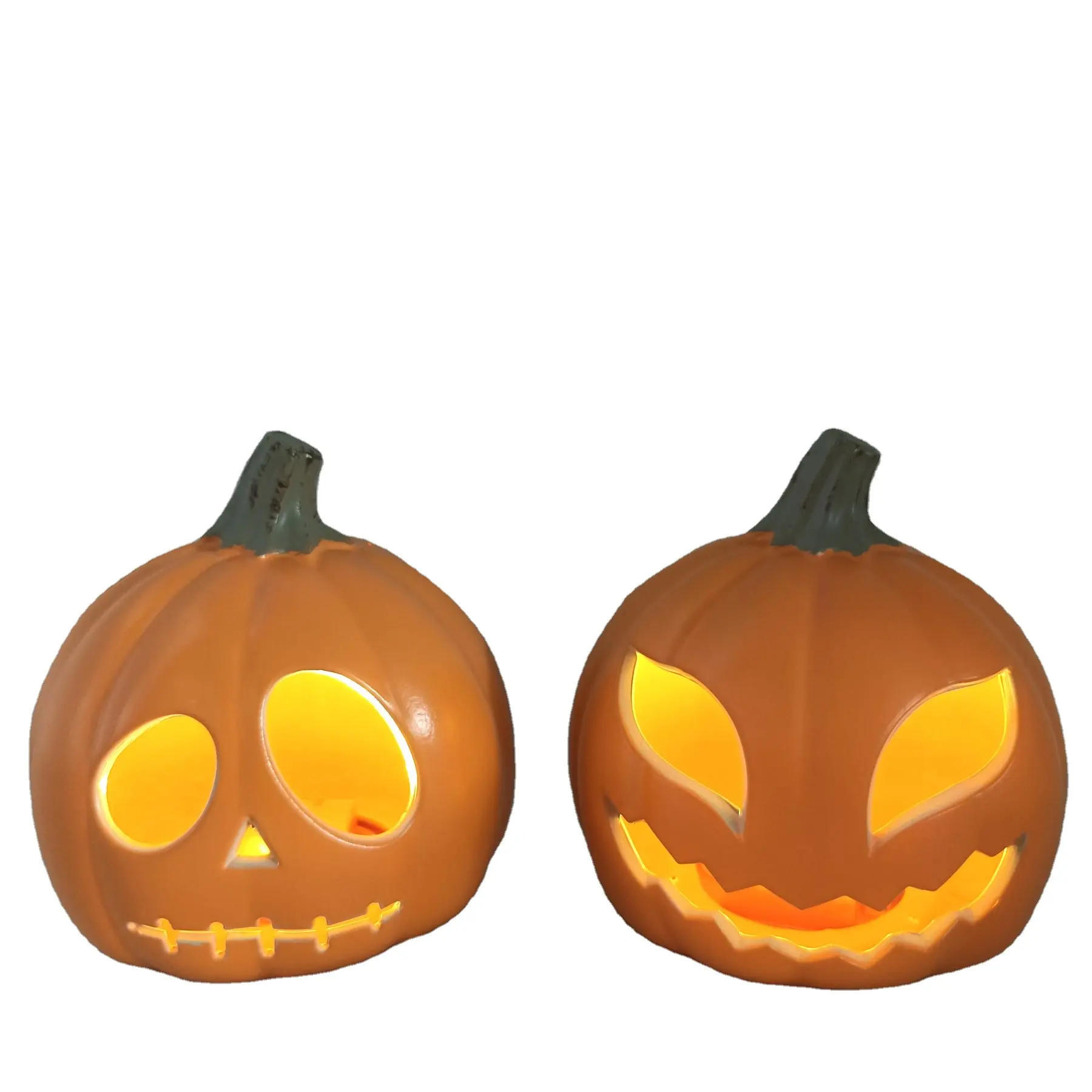 Halloween jack-o-lantern LED decorazioni per feste all'ingrosso teschi in plastica luci di lanterna di zucca di halloween