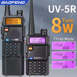 Baofeng-Radio de mano bidireccional de doble banda analógica, interfono sellado de 8W de plástico negro, Walkie Talkie con modulación FM - Product Image 2