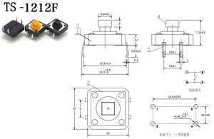 Kandens 12 X 12 DIP Tactile <strong>Push</strong> <strong>Button</strong> <strong>Switches</strong> 4 Pin 12*12mm PC Pin SMD Tact <strong>Switch</strong> for <strong>PCB</strong> 4P 12mm <strong>PCB</strong> <strong>Switch</strong> - Product Image 6