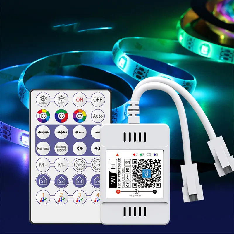 Akıllı teknoloji Wifi denetleyici rgbic LED şerit müzik senkronizasyonu RGB piksel LED WS2811 1000 adet denetleyici