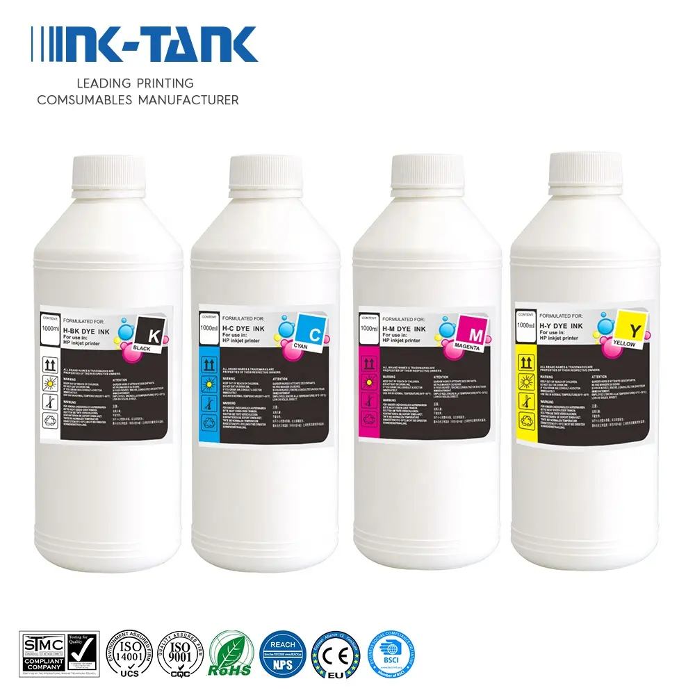 INK-TANK 250ml 500ml 1000ml de gama alta Universal Compatible Premium Color recarga tinta de tinte de inyección de tinta para impresora HP 7740
