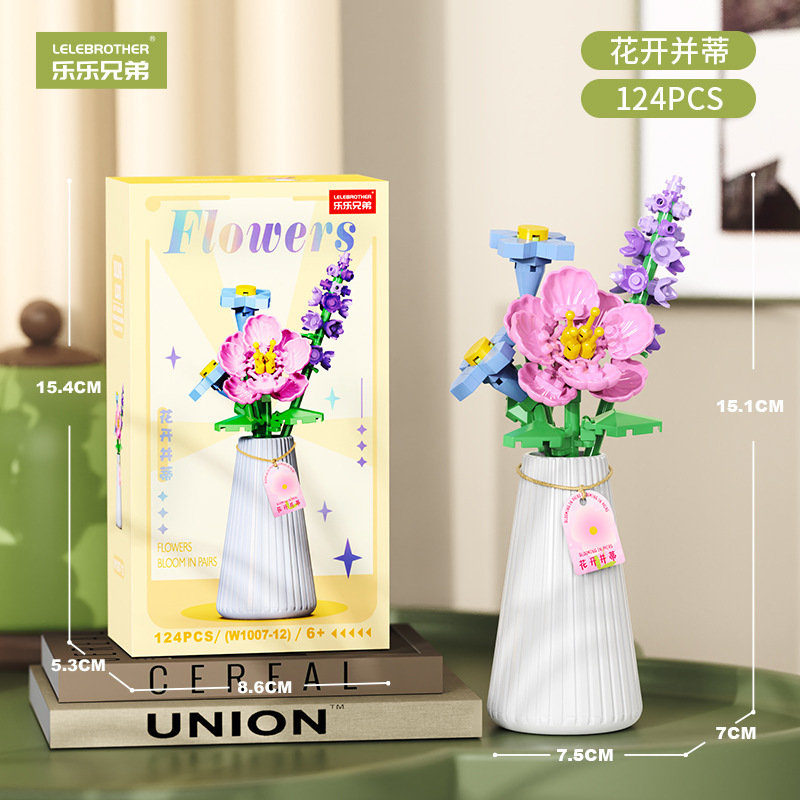 W1007-12 flores florecen juntas 124 piezas