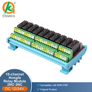 Oshangming 8A Relé 2NO 2NC IO Board 10 Entrada 10 Salida de relé 12V/24V Módulo de relé para luz