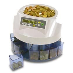 自动数字电子欧元硬币分拣机商业银行硬币计数器，具有电子零钱分拣功能