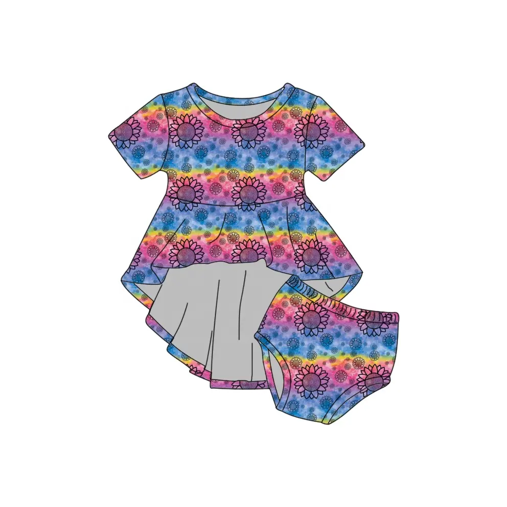 Liangzhe ODM/OEM, venta al por mayor, MOQ bajo personalizado, pantalones para niños pequeños, conjunto de ropa de bebé elegante, trajes de boutique para niñas