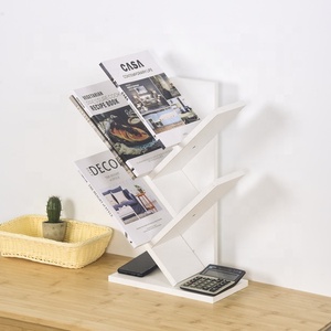 Ağaç kitaplık kitaplık yerden tasarruf köşe raf kitap ağacı kitap tutar CDs oyunları yatak odası oturma odası ev ofis için - Product Image 1