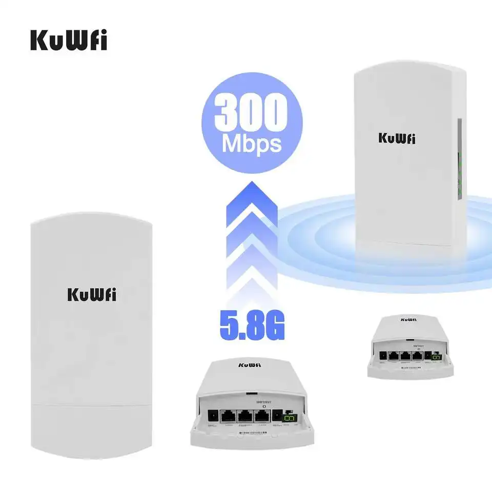 KuWfi hakiki 3km uzun menzilli kablosuz cpe 300mbps 5.8GHz 12dBi yüksek kazançlı anten açık wifi köprü