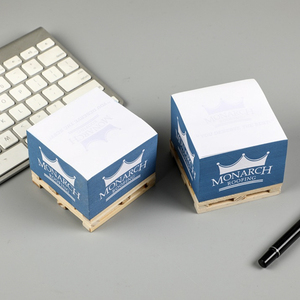 S3307 Paleta pequeña personalizada Cubo de notas adhesivas Bloc de notas promocional Bloques Paleta de madera Bloc de notas adhesivas Logotipo personalizado
