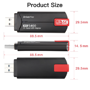 Wifi6e ax5400 USB3.0 không dây <span class=keywords><strong>USB</strong></span> Adapter Tri-Band 2.4GHz/5GHz/6Ghz cho PC/máy tính xách tay Win10/11 trình điều khiển miễn phí - Product Image 3