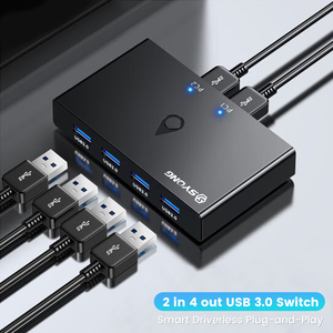 सोंग यूब <span class=keywords><strong>3</strong></span>.0 यूएसबी माउस कीबोर्ड स्विच दो कंप्यूटरों को 4 यूएसबी डिवाइस दो-इन/चार-आउट प्लग और प्ले - Product Image 1