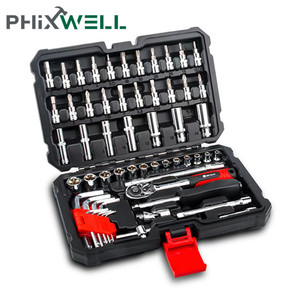 手动工具套筒棘轮螺丝刀手柄套装汽车修理手动扳手套装工具套装专业箱式扳手 - Product Image 2