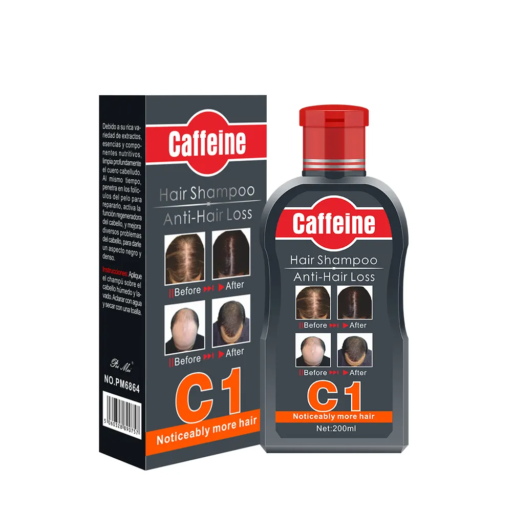 PM6864 Effective Natural Caffeine Hair Dye Cream Shampoo Nourishing and Anti-Itching for Black Hair Care against Hair Loss