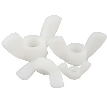 Tornillo de mano de plástico de nailon blanco directo de fábrica, tuerca de mariposa, tuerca de mariposa de plástico al por mayor