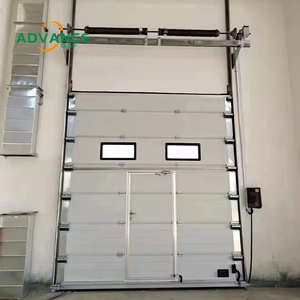Guangzhou Remote Industrial Gate Security Electric Industrial Sectional <strong>Doors</strong> With Window and Small <strong>Door</strong>