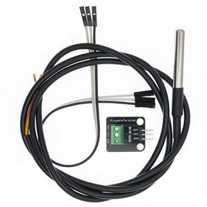 DS18B20 <strong>Temperature</strong> <strong>Sensor</strong> Module Kit Waterproof 100CM <strong>Digital</strong> <strong>Sensor</strong> Cable Stainless Steel Probe Terminal Adapter for <strong>Arduino</strong>