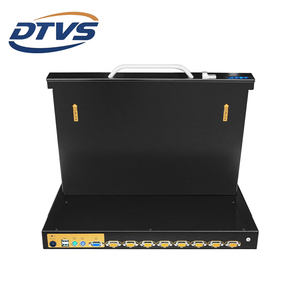 DTVS KVM Switch LCD <strong>VGA</strong> OSD Hot Key Switching 8 <strong>Input</strong> 1 <strong>Output</strong> KVM Console 17 Inch Screen Cabinet Design1080p KVM Console - Product Image 3