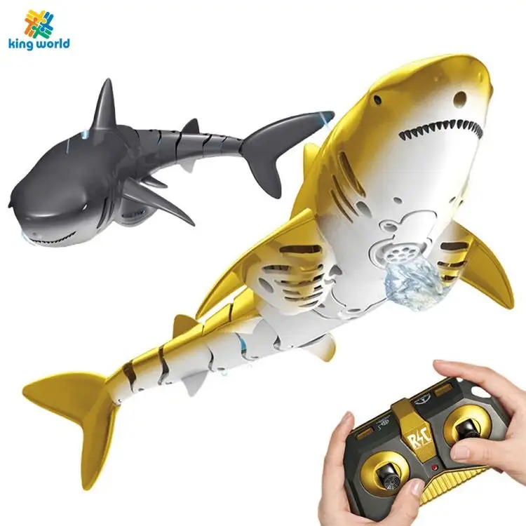 Rei Mundo Hot Sale Meninos Simulação Rc Animal Impermeável 2.4ghz Controle Remoto Tubarão Brinquedo