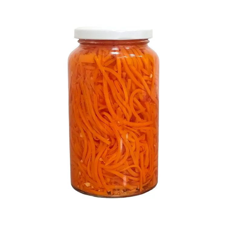 Striscia di carota in scatola di verdure per alimenti istantanei in barattolo di vetro all'ingrosso