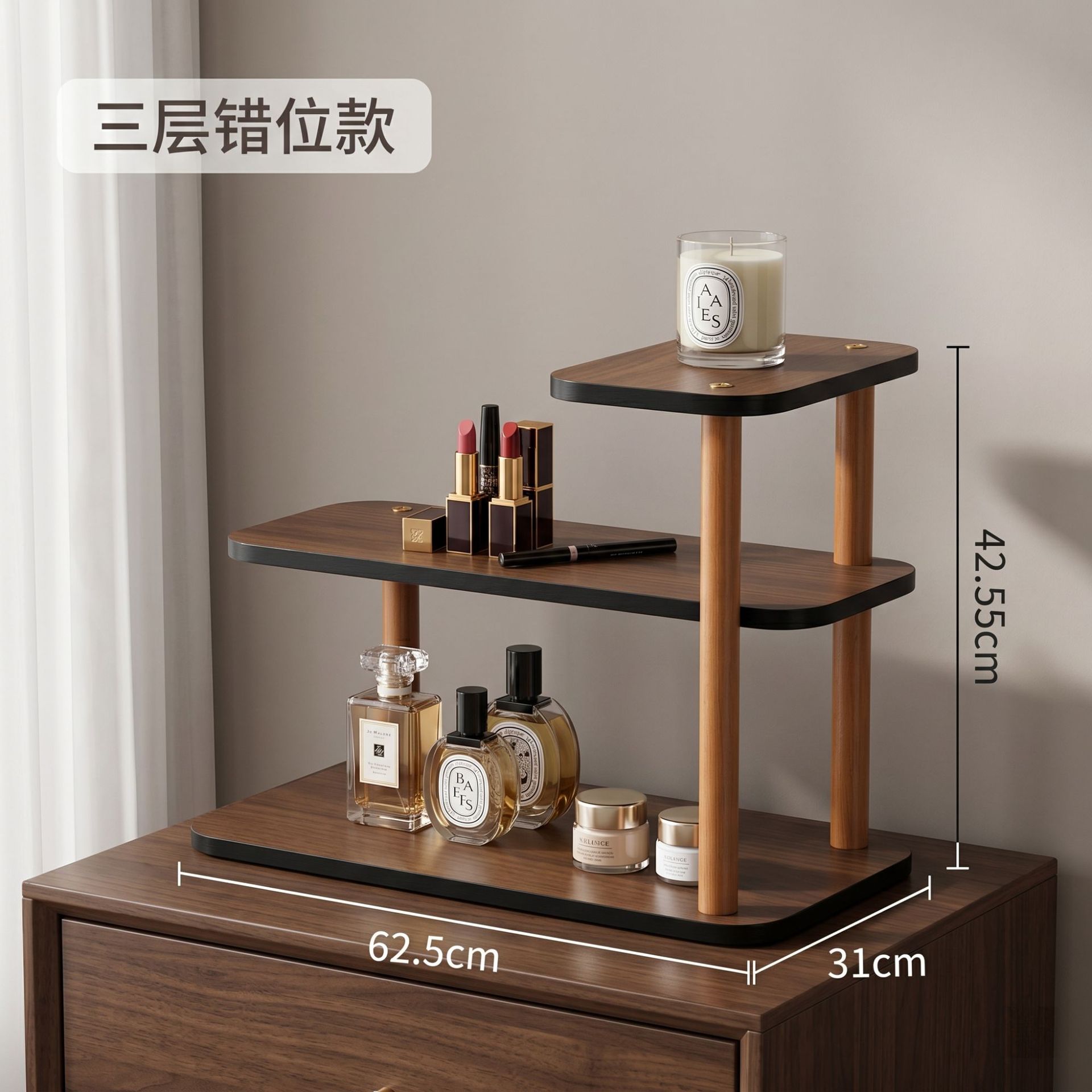 LY Upgrade 3-30 Storage Shelf in Walnut Color