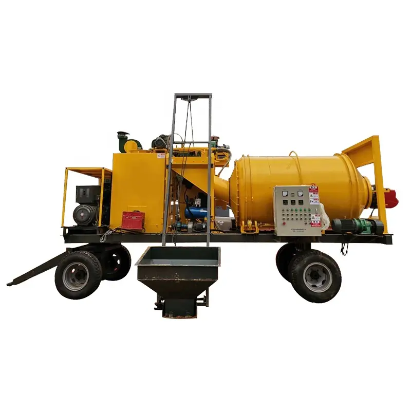 Máquina mezcladora de asfalto móvil con tambor de betún pequeño, mini mezcladora de asfalto caliente portátil para la venta