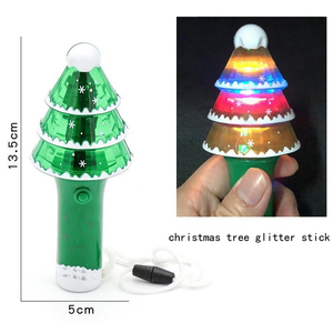 Santa Snowman Cây giáng sinh Thiết kế LED nhấp nháy ánh sáng Spinner Wand PS Chất liệu giáng sinh ánh sáng lên đồ chơi cho trẻ em - Product Image 2
